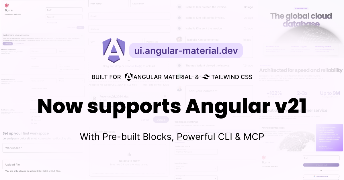 Angular Material Blocks now supports Angular v21
