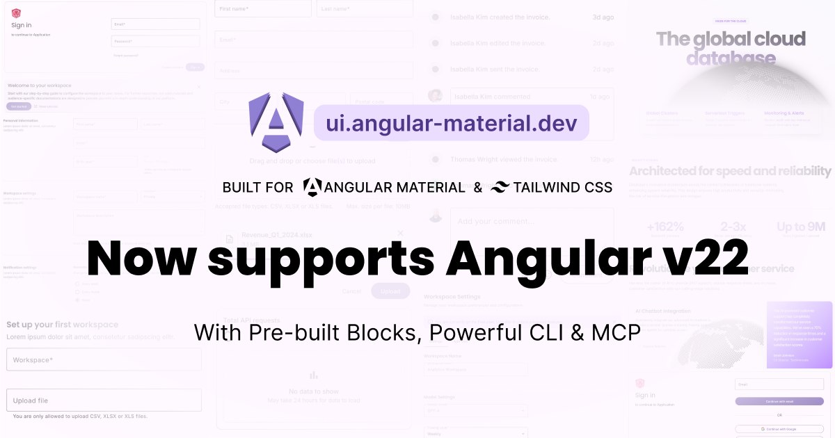Angular Material Blocks now supports Angular v22!
