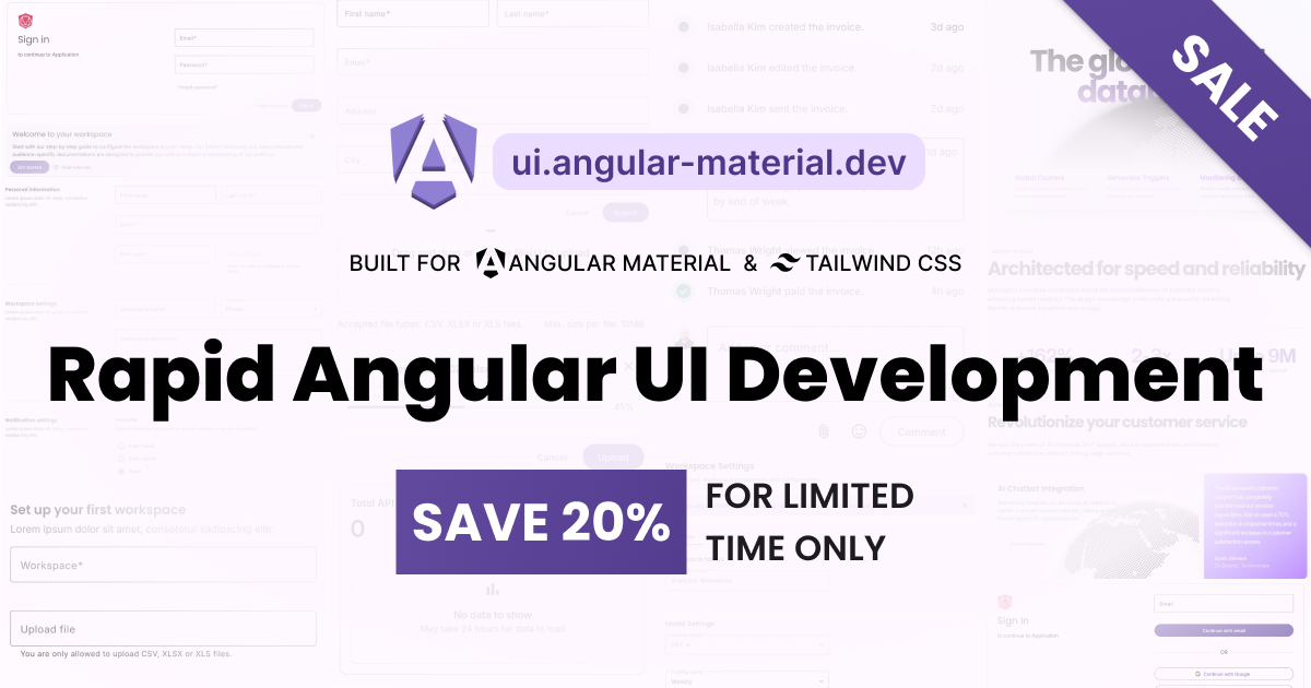 Angular Material Blocks now supports Angular v20