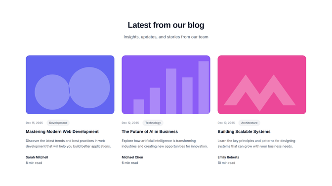 Blog Sections