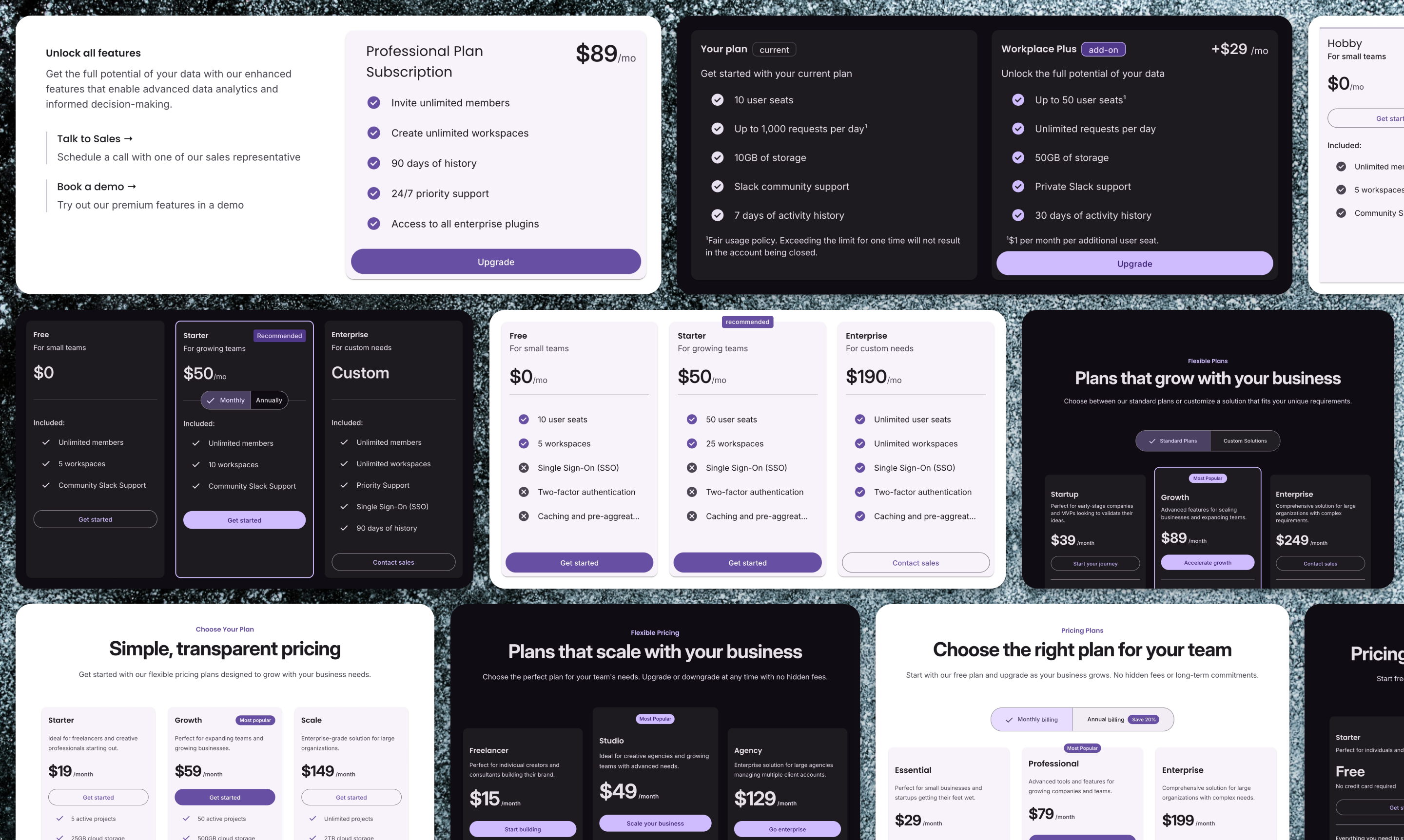 Pricing Sections