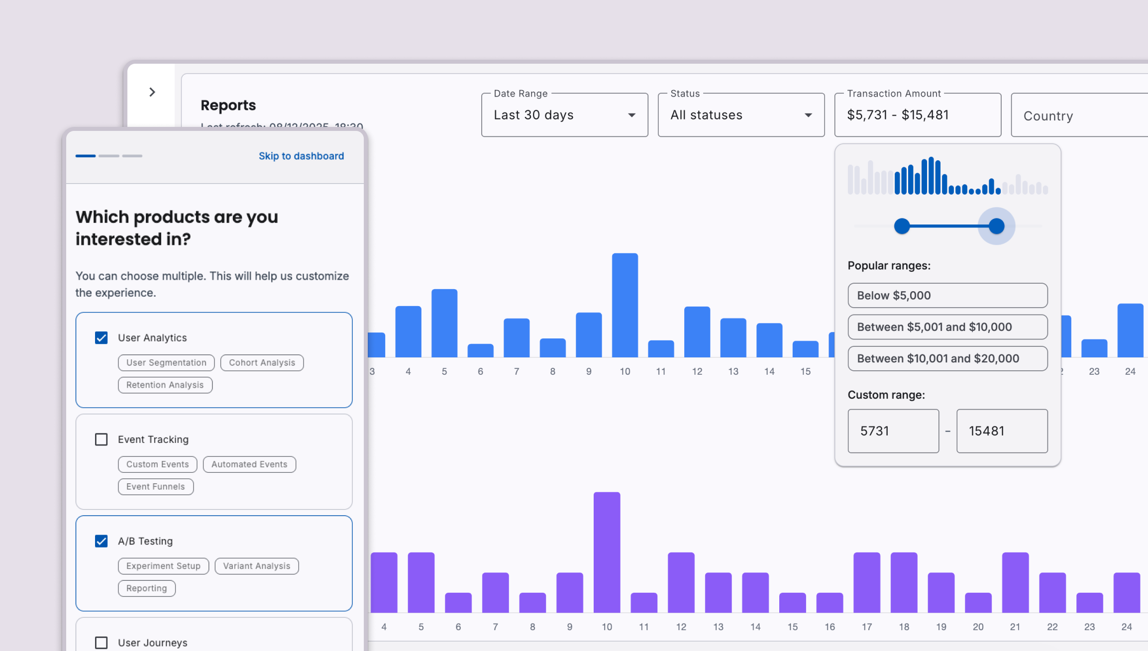 Screenshot of insights template
